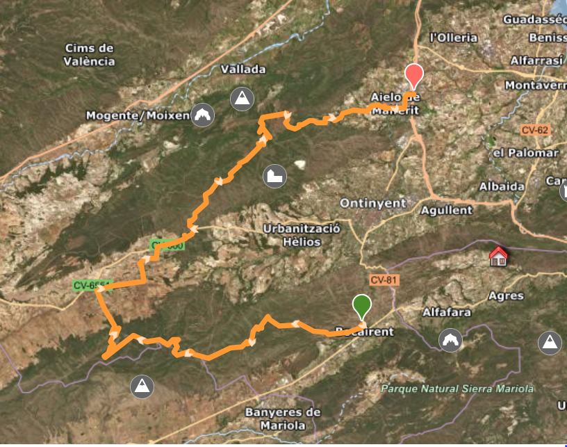 Stage 2 Roda la Vall cycling route in Valencia, Spain